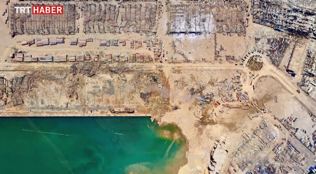 Patlama öncesi ve sonrası Beyrut Limanı